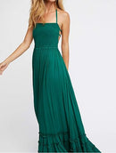 Women’s Boho Backless Maxi Dress | Halter Neck Summer Dress