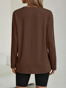 Women’s Oversized Long Sleeve Shirt | Casual Crewneck Top