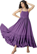 Women’s Halter Neck Tiered Maxi Dress | Backless Beach Dress