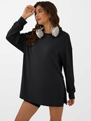Women’s Oversized Tunic Top | Long Sleeve Side-Slit Shirt