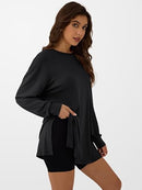 Women’s Oversized Tunic Top | Long Sleeve Side-Slit Shirt