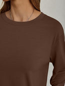 Women’s Oversized Long Sleeve Shirt | Casual Crewneck Top