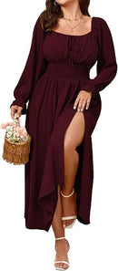 Plus Size Milkmaid Maxi Dress | Long Sleeve Off Shoulder Dress