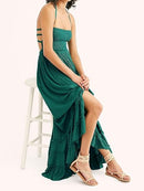 Women’s Boho Backless Maxi Dress | Halter Neck Summer Dress