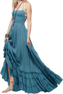 Women’s Boho Maxi Dress | Backless Ruffle Summer Dress