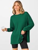 Women’s Oversized Tunic Top | Long Sleeve Side-Slit Shirt