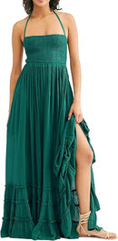 Women’s Boho Backless Maxi Dress | Halter Neck Summer Dress