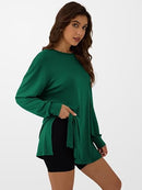 Women’s Oversized Tunic Top | Long Sleeve Side-Slit Shirt