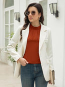 Women’s Mock Neck Chiffon Blouse | Long Sleeve Pleated Top