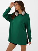 Women’s Oversized Tunic Top | Long Sleeve Side-Slit Shirt