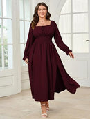 Plus Size Milkmaid Maxi Dress | Long Sleeve Off Shoulder Dress