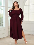 Plus Size Milkmaid Maxi Dress | Long Sleeve Off Shoulder Dress