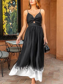 Women’s V-Neck Twisted Maxi Dress | Cutout Backless Summer Dress