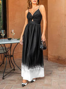 Women’s V-Neck Twisted Maxi Dress | Cutout Backless Summer Dress